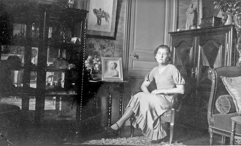 Photograph of Marie-Louise Brent in her apartment at the Fondation Thiers, ca. 1930s. Provided by Elizabeth Miller, a relative