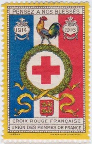 French Red Cross Poster Stamp 1914 - 1916. Pinterest.fr