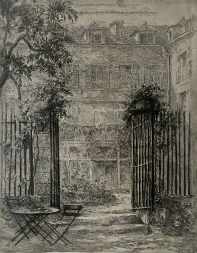 Alice E. Rumph, etching, ca. 1902. Reid Hall, Columbia University Art Properties