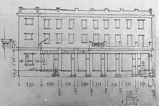 The Annex before the fourth floor was added, 1928. Architect plan. RH archives.