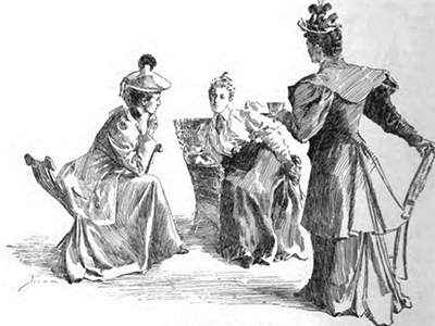 “Afternoon Tea at the Club,” from: Aylward, Emily Meredyth. "The American Girls' Art Club in Paris." Scribner's Magazine, vol. 16, no. 5, November 1894, p. 604.