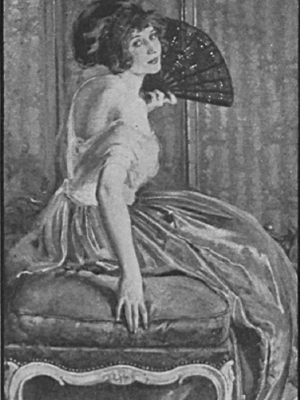 Mildred Baynon Copeland, “Derriere l’eventail,” ca. 1910, oil on canvas. Reproduced in in Vogue, July 15, 1912, vol. 40 issue 2, p. 24