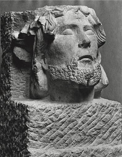 Angela Gregory, "Beauvais Head of Christ," 1926-1928, limestone. A Dream and a Chisel, p. 129
