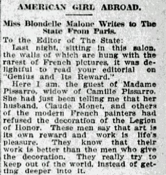 Paris, November 18, 1910, The State, p. 4. Newspapers.com.