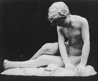 May Elizabeth Cook, "Joyeuse rencontre," c. 1913, plaster. AskArt