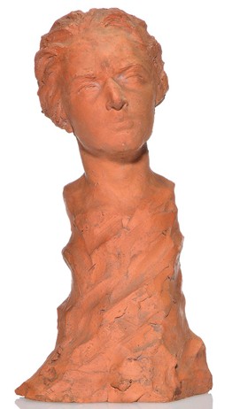 Mary Elizabeth Cook, Head of unknown man, n.d., terracotta. Humler Nolan Auctions