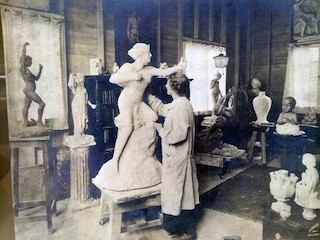 Mary (May) Elizabeth Cook in her studio, Columbus Ohio. Ross County Historical Society