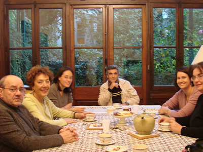 Tea at the Institute for Scholars. Photograph retrieved from the RH archives.