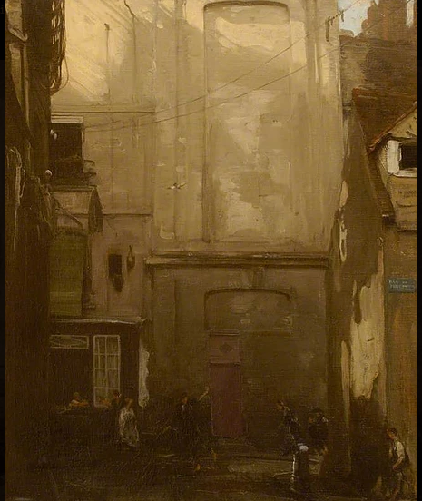 "La Place du Petit Enfer, Dieppe", William Nicholson, 1908, oil on canvas. National Trust, Fenton House.