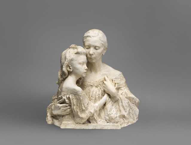 Clare Pfeifer Garret, "Mother and Daughter," ca. 1916, painted plaster. St. Louis Art Museum