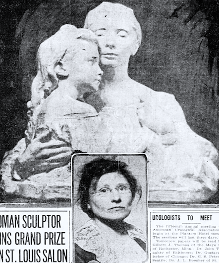 Clara Pfeifer Garret, “Mother and Daughter,” 1916, plaster. "Woman Sculptor Wins"