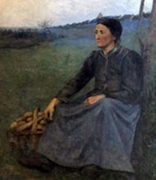 Grace Gassette, Paysanne devant Fussy, oil on canvas, 1898. Artnet