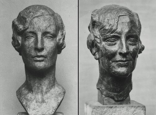 LEFT: Adelaide McLaughlin (1928) by Angela Gregory. Angela Gregory Papers, Louisiana Research Collection, Tulane University. RIGHT: La Belle Américaine (1928) by Antoine Bourdelle, based on a clay copy made from Gregory’s head of Adelaide. Courtesy of Angela Gregory Papers, Louisiana Research Collection, Tulane University.