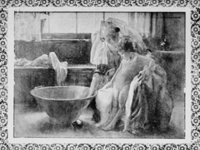 Wilhelmina Hawley, “The cold bath,” ca. 1897, oil on canvas. Illustrated catalogue for 1897 Salon de la Société nationale des Beaux-Arts