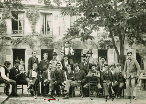 Henry Ossawa Tanner and other members of the AAAP at the Blvd Montparnasse headquarters, ca. 1900. Henry Ossawa Tanner Papers, Smithsonian Archives of American Art, Series V, box 2, folder 19.