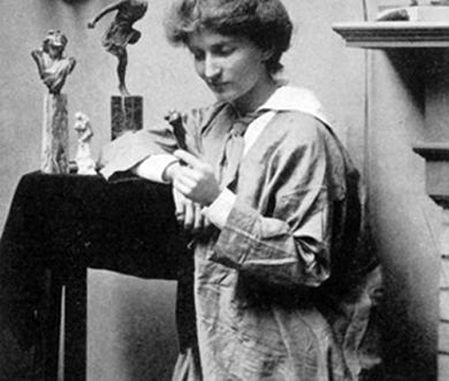 Malvina Hoffman in her 34th Street studio in New York, from her autobiography, Heads and Tales, p. 40