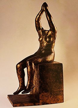 Jane Poupelet, "Imploration," 1928, gilded bronze. Rivière 100