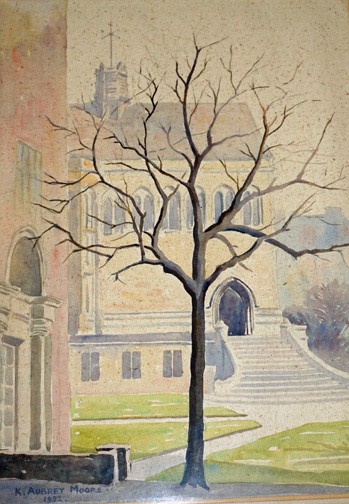 Untitled, K. Aubrey Moore, watercolor on paper, dated 1932