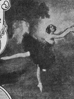Miniature of dancer Anna Pavlova by Theodora Larsh. Reprinted in The New York Herald European edition, December 7, 1913, p. 2