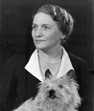 Dorothy Flagg Leet with her dog Gillie, ca. 1956. RH archives