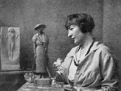 Florence Lucius in her studio
