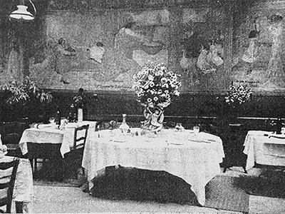 Interior of the restaurant Chez Henriette. Image retrieved from Crombie, 2005, 36.