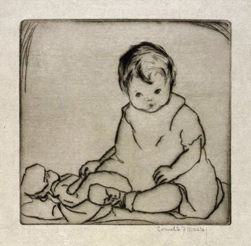Cornelia Maury, "A Quiet Moment", n.d., drypoint. Smithsonian American Art Museum