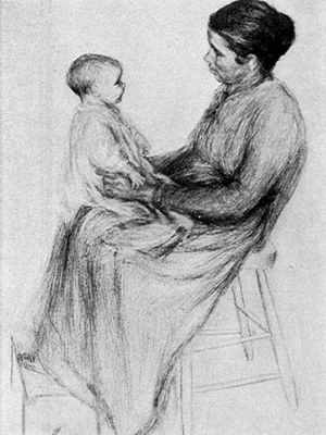 Cornelia Maury, "Mother and Child,” ca. 1900, pastel. Reproduced in Brush and Pencil, volume 16, number 2, August 1905, p. 91