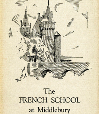 Front Cover of the October 15, 1923 Brochure published by Edward D. Collins, Director of the Middlebury Summer Schools. Courtesy Middlebury College.