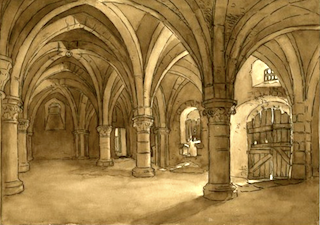 Julia Morgan, drawing assignment at the École des Beaux Arts, c.1898, watercolor. Calisphere.org