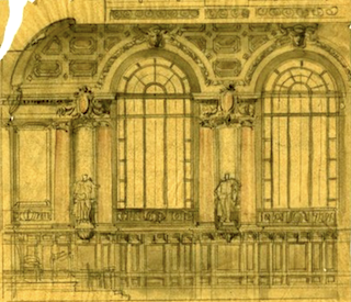Julia Morgan, drawing assignment at the École des Beaux Arts, c.1898.  Calisphere.org