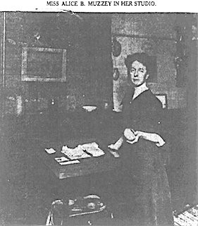 Alice B. Muzzey in her studio, 1912