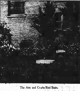 Alice Muzzey's garden with birdbaths, Buffalo Evening News, June 29, 1912, p. 7.