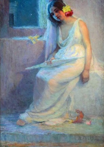 Willie Newman, "The Foolish Virgin," ca. 1897, oil on canvas, Stanford Fine Art, Nashville. This was one of two paintings exhibited by Newman at the 1898 Salon des artistes français.