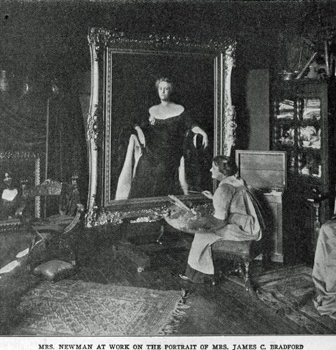 Willie Newman painting a portrait. The Taylor-Trotwood Magazine, volume 6, 1907, p. 356