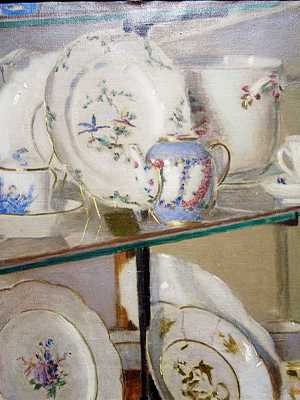 Eleanor Norcross, “Porcelaine de Vincennes,” after 1912, oil on canvas, Fitchburg Art Museum