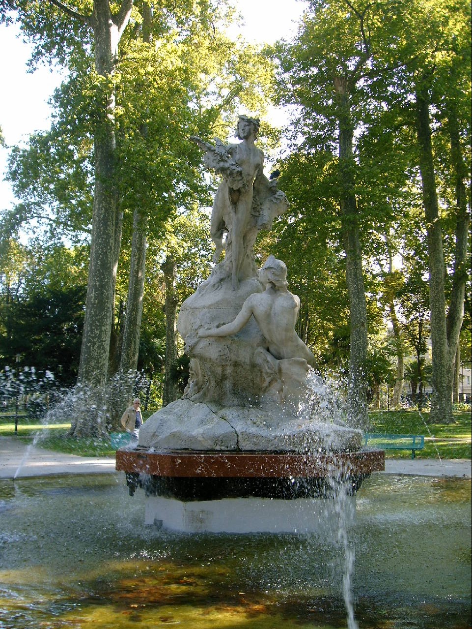 Jean-Baptiste Belloc, "Le printemps et Bacchus," 1899, marble, Square Bir-Hakeim, Perpignan. Wikipedia