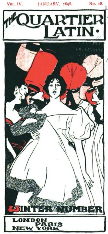 Front cover, The Quartier Latin, vol. 4, no. 18, January 1898. Google Books.