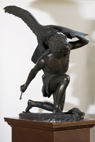 Richard S. Greenough, "Shepherd Boy and Eagle," 1853, bronze, Boston Athenaeum