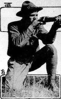 Photograph of a soldier in an article on Leonora Raines, "War as an Atlanta Woman has Seen it in France, " The Atlanta Journal, January 15, 1916, p. 16