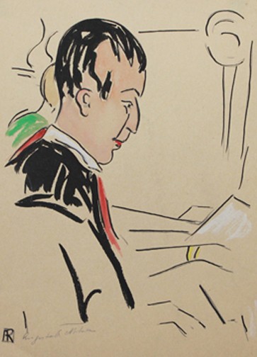 Augusta Rathbone, Male Student at the Académie de la Grande Chaumière, c. 1922, drawing. Annex Galleries