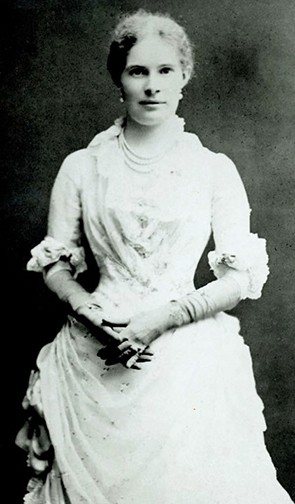 Photo of Elisabeth Mills in her confirmation dress, c. 1877. Historic Saranac Lake Wiki