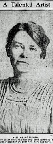Photo of Rumph published in The Birmingham News, March 8, 1911, on page 10, above a lengthy description of a lecture she had given at the Margaret Allen School on “Art in the Home.”