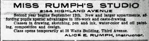 Rumph’s studio advertisement from The Birmingham News, September 10, 1904, 23