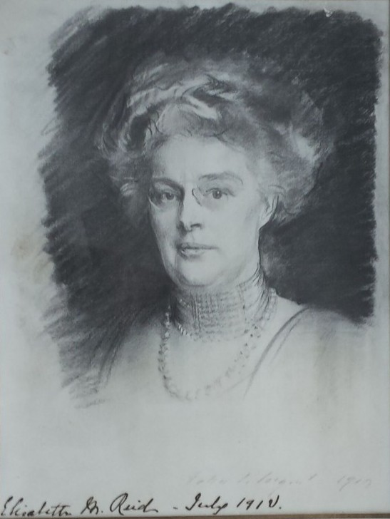 "Elisabeth Mills Reid", John Singer Sargent, charcoal portrait sketch (photo of), 1912