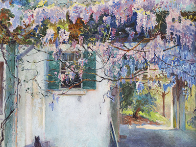 Hattie Saussy, “Wisteria,” undated, oil on canvas. The Johnson Collection