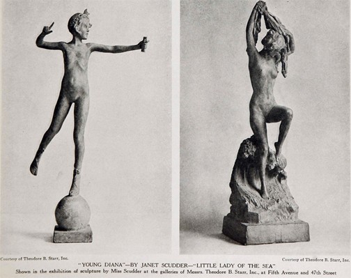 Janet Scudder, "Young Diana" and "Little Lady of the Sea," shown in 1913 at the Gallery of Theodore B. Starr. Inc. New York. Lublin 1913