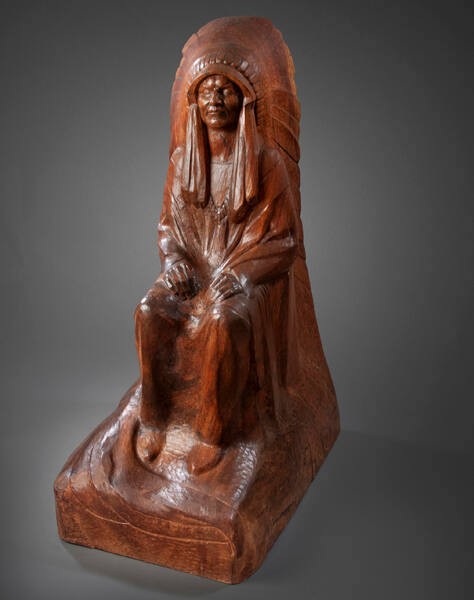 Eugenie Shonnard, Chief Ohiyesa (Dr. Charles Eastman), c. 1926, mahogany. New Mexico Museum of Art