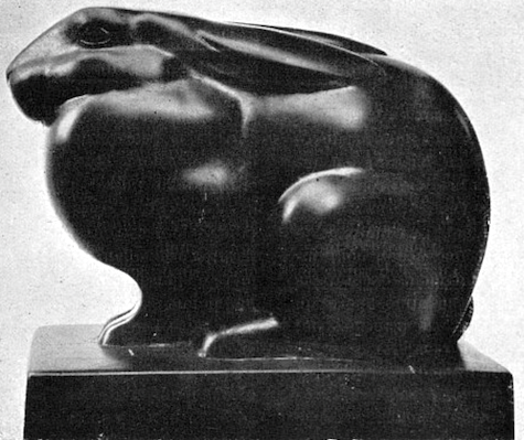 Eugenie Shonnard, "Lapin Accroupi," 1920s, bronze. Chassé, 1924
