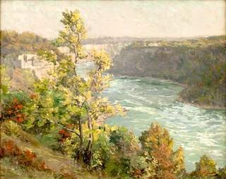 Claire Shuttleworth, untitled (Niagara Gorge), c. 1915, oil on canvas. Burchfield Penney Art Center